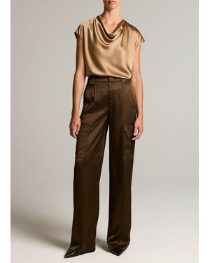 Vince Satin High-Waist Utility Trouser - Multicolour