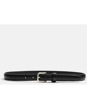Vince Skinny Leather Belt - White