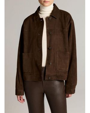 Vince Suede Trucker Jacket - Brown