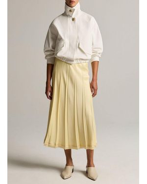Vince Raw-Edge Satin Skirt - Natural