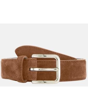 Vince Alex 30Mm Stitched Suede Belt - Brown