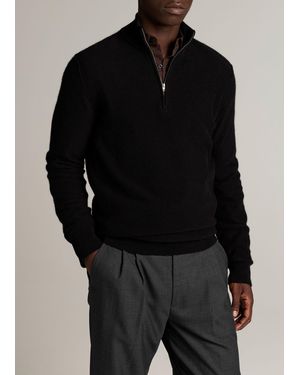 Vince Plush Cashmere Quarter-Zip Jumper - Black