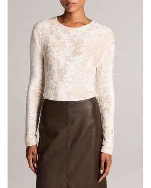 Vince Velvet Eyelash Crew Neck Sweater - Natural