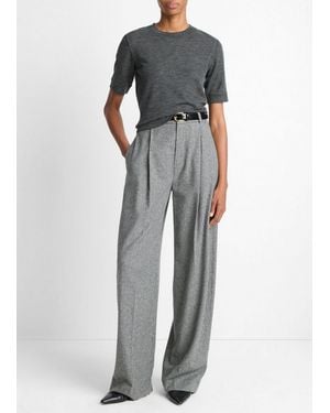 Vince Roma Check Italian Wool-Blend High-Waist Trouser - Multicolor