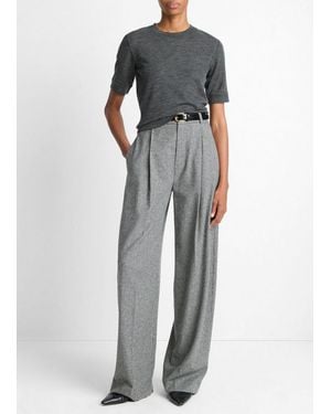 Vince Roma Check Italian Wool-Blend High-Waist Trouser - Multicolour
