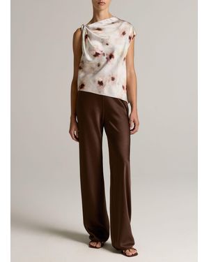 Vince Fluid Satin Bias Pant - Brown