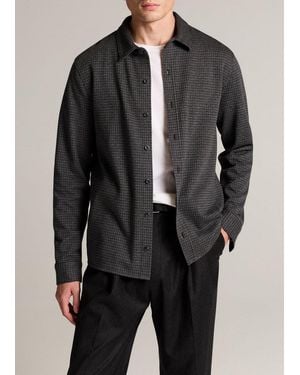 Vince Houndstooth Cotton-Blend Button-Front Shirt - Black
