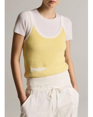 Vince Birdseye Cotton Pocket Tank - Yellow