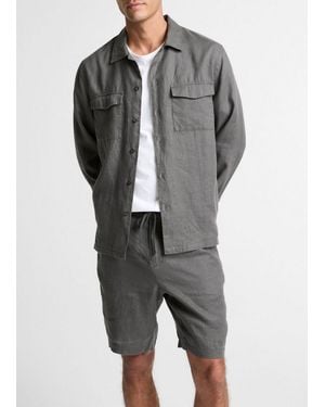 Vince Linen Garage Shirt - Grey
