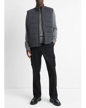 Vince Merino Wool Full-Zip Vest - Gray