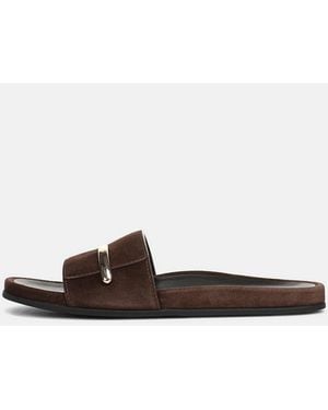 Vince Sadie Suede Slide Sandal - White