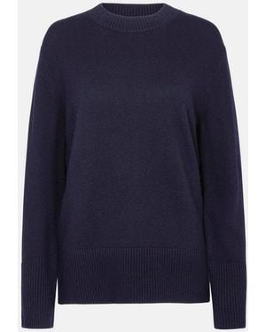 Vince Wool-Cashmere Easy Crew Neck Sweater - Blue