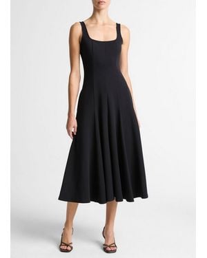 Vince Square Neck Seamed Dress - Black