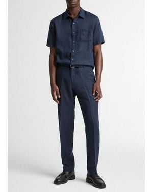 Vince Linen Classic Pant - Blue