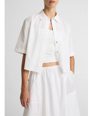Vince Scallop-Detail Cotton Button-Front Shirt - White