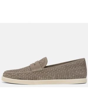 Vince Santino Woven Suede Loafer - White