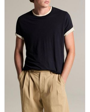 Vince Double-Layer Pima Cotton T-Shirt - Blue