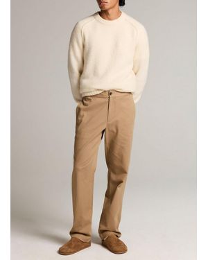 Vince Louie Relaxed Stretch-Cotton Elastic-Waist Pant - Natural