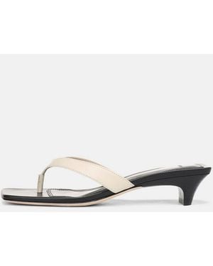 Vince San Juan Leather Heeled Thong Sandal - White