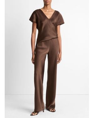 Vince Fluid Satin Bias Pant - Brown