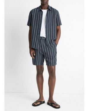 Vince Mesa Stripe Hemp Beach Short - Blue