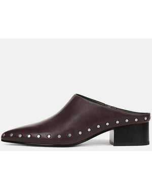 Vince August Studded Leather Mule - White