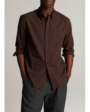 Vince Carnes Plaid Cotton Button-Down Shirt - Brown