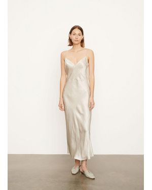 Vince Draped Beads V-neck Slip Dress - Metallic