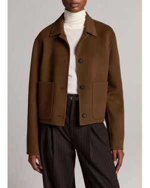 Vince Wool And Cashmere-Blend Short Jacket - Brown