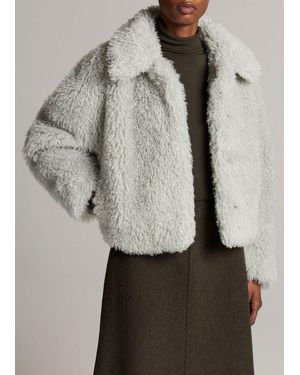 Vince Faux-Fur Cropped Jacket - Grey