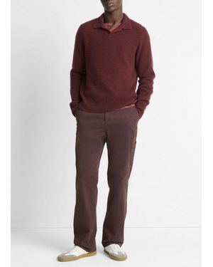 Vince Plush Cashmere Thermal Johnny-Collar Jumper - Red