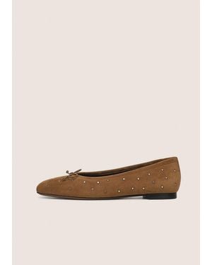 Vince Darla Studded Suede Ballet Flat - Natural