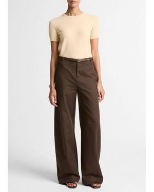Vince Cotton Utility Double-Waist Wide-Leg Pant - Multicolor