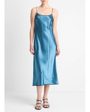 Vince Tipped Satin Slipdress - Blue