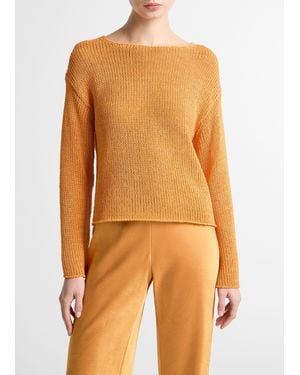 Vince Italian Coated Cotton-Blend Sweater - Orange