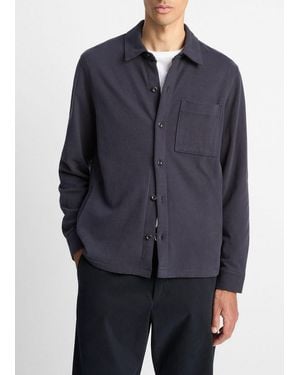 Vince Heavy Sueded Cotton Shirt Jacket - Blue