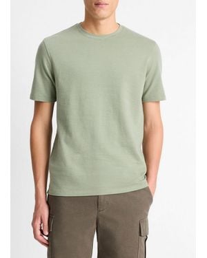 Vince Birdseye Jacquard Pima Cotton T-Shirt - Green