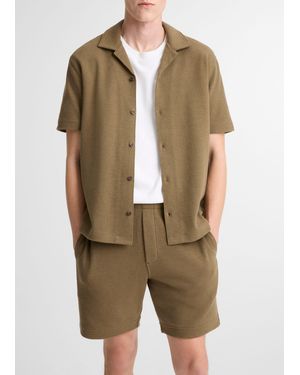 Vince Cotton Bouclé Cabana Shirt - Green