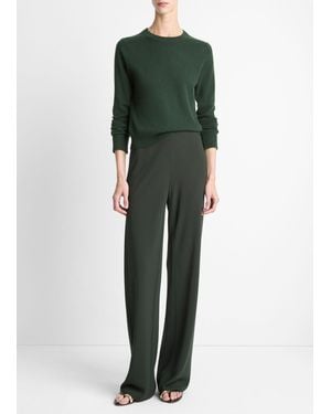Vince High Waist Crepe Bias Pant - Green