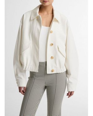 Vince Cotton Bomber Jacket - White