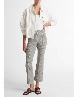 Vince Niki Gingham Mid-Rise Crop Flare Pant - Multicolour
