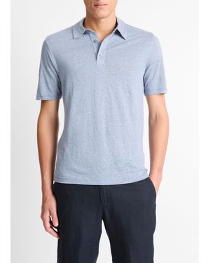 Vince Linen Polo Shirt - Blue