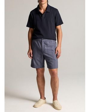 Vince Cove Stripe Cotton-Hemp Short - Blue