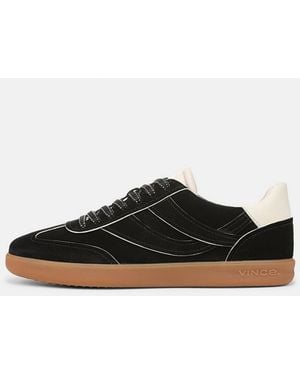 Vince Oasis Contrast-Edge Suede Sneaker - Black