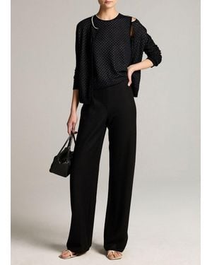 Vince Colette High-Rise Italian Wool-Blend Flannel Bias Pant - Black