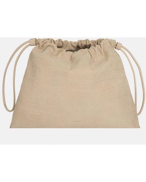 Vince Sarai Croc-Embsed Nubuck Leather Crsbody - Natural