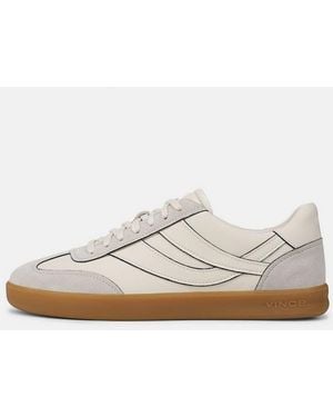 Vince Oasis Contrast-Edge Leather & Suede Sneaker - White