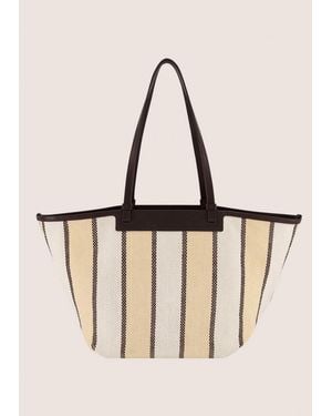Vince Marin Woven Cotton Large Tote - Natural