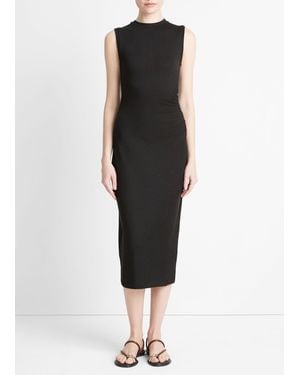 Vince Sleeveless Waist Gather Dress - Black