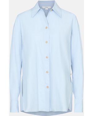 Vince Cotton Button-Front Shirt - Blue